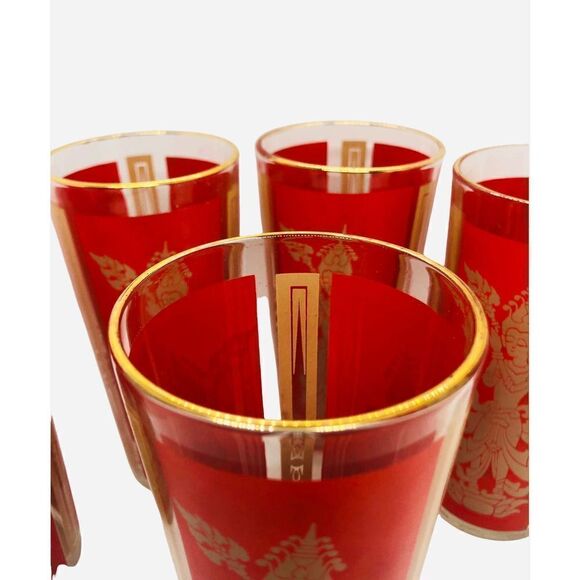 VTG 60's Red Hindu 5pc. Glasses - Picture 3 of 3